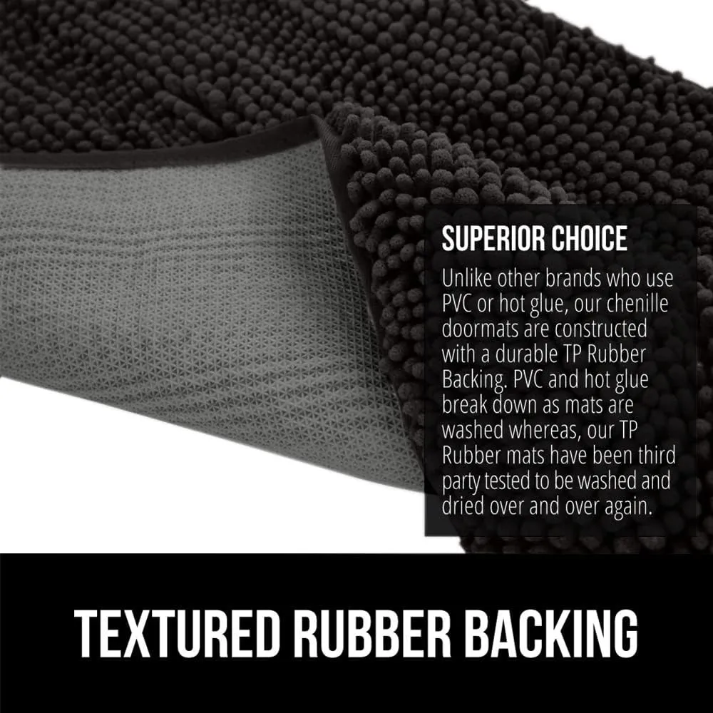 GORILLA GRIP Ultra Absorbent Grippy Doormat for Muddy Dog Paws, 48x30 Machine Washable Soakstopper Rugs Cleaner Floors, Bed Mat for Dirty Dogs, Indoor Entrance Door Rug Pet Bed Mats Black