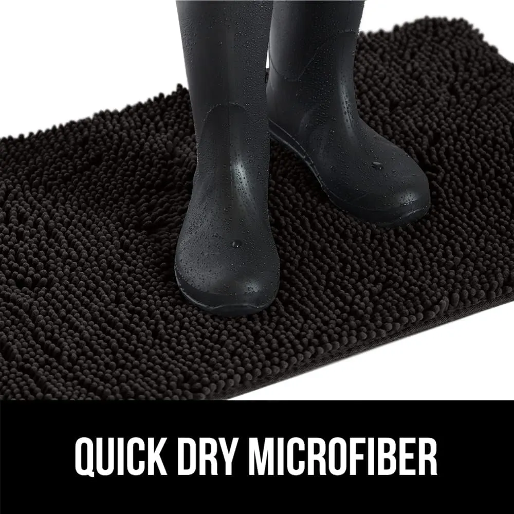 GORILLA GRIP Ultra Absorbent Grippy Doormat for Muddy Dog Paws, 48x30 Machine Washable Soakstopper Rugs Cleaner Floors, Bed Mat for Dirty Dogs, Indoor Entrance Door Rug Pet Bed Mats Black