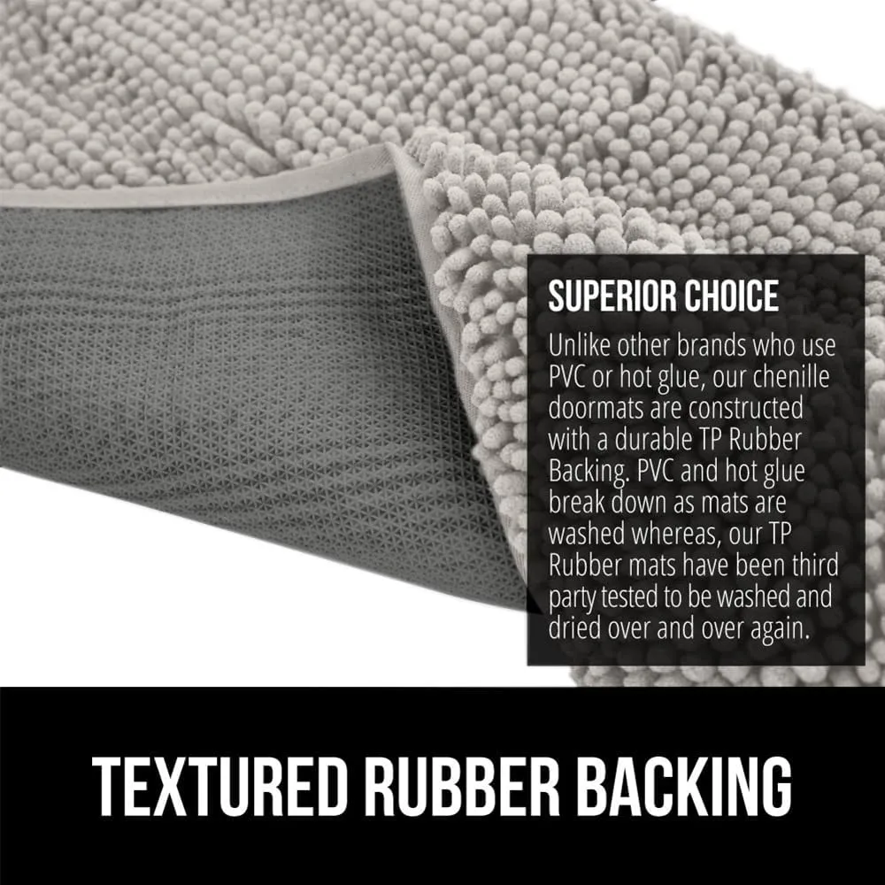 GORILLA GRIP Ultra Absorbent Grippy Doormat for Muddy Dog Paws, Machine Washable Soakstopper Rugs Cleaner Floors, Bed Mat for Dirty Dogs, Indoor Entrance Door Rug Pet Bed Mats 24x17 Light Gray