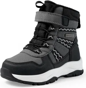 Harvest Land Kids Winter Boots Waterproof Girls Boys Snow Hiking Outdoor Boots Anti Collision Anti-Skid Mid Ankle Adventure Trekking Shoes