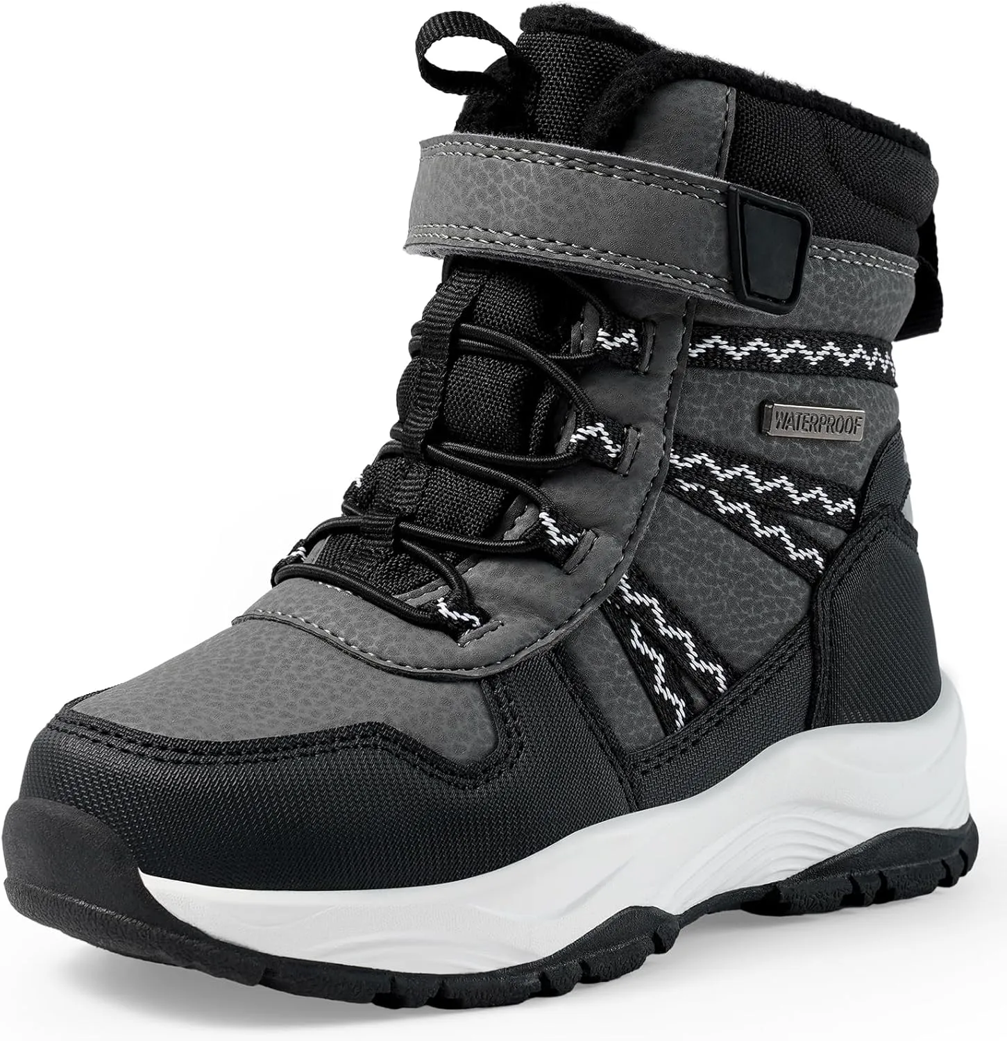 Harvest Land Kids Winter Boots Waterproof Girls Boys Snow Hiking Outdoor Boots Anti Collision Anti-Skid Mid Ankle Adventure Trekking Shoes