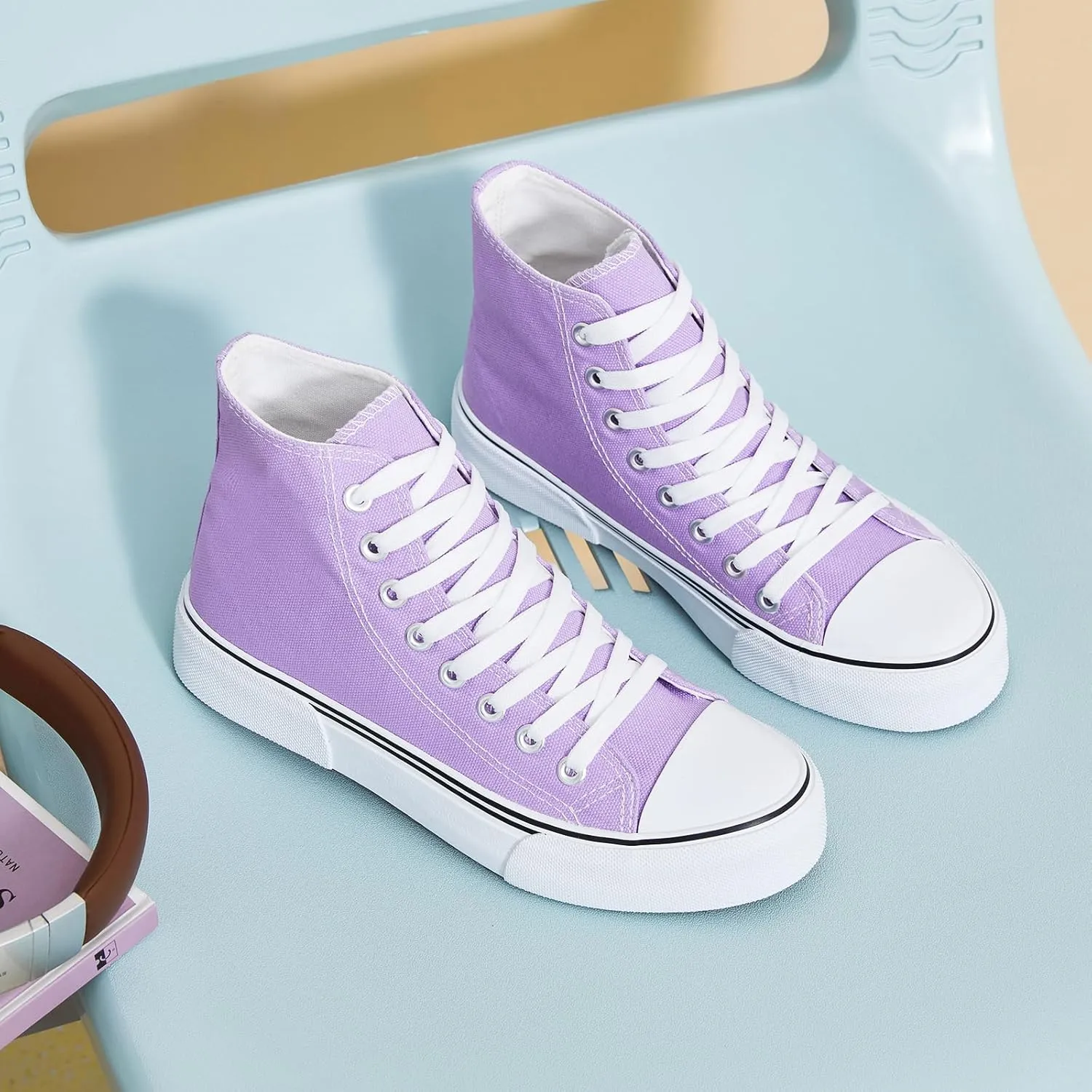 hash bubbie Unisex Fashion High top Sneakers Womens Classic High Tops Canvas Shoes Casual Tennis Shoes for Men