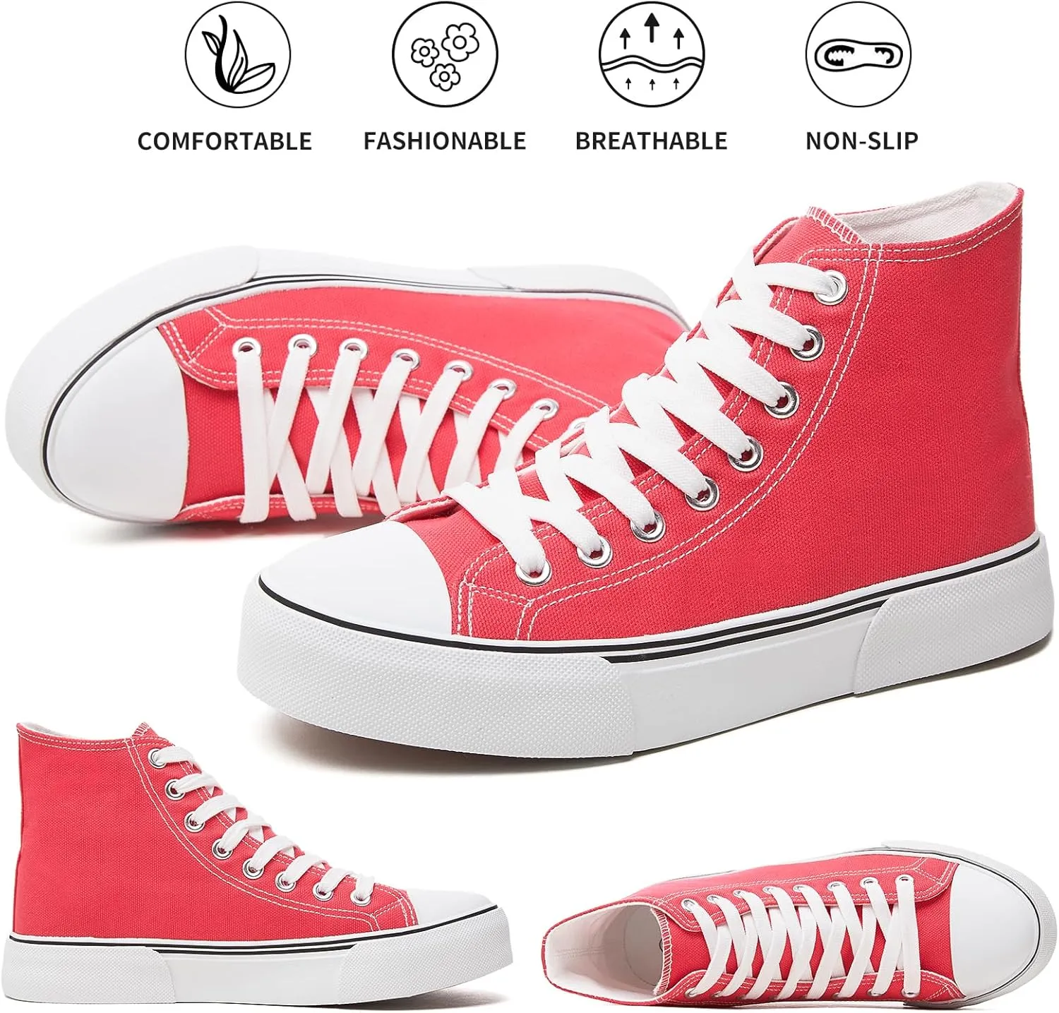 hash bubbie Unisex Fashion High top Sneakers Womens Classic High Tops Canvas Shoes Casual Tennis Shoes for Men