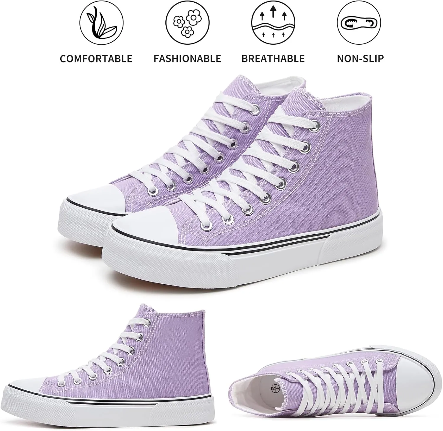 hash bubbie Unisex Fashion High top Sneakers Womens Classic High Tops Canvas Shoes Casual Tennis Shoes for Men
