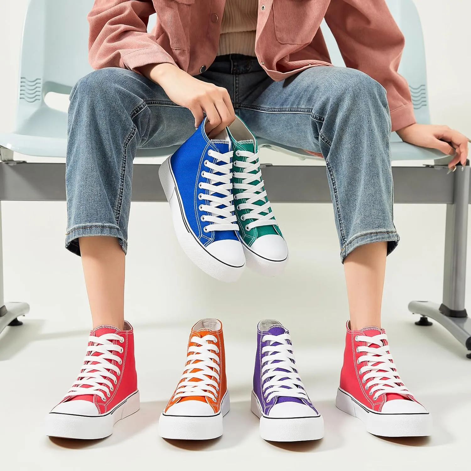 hash bubbie Unisex Fashion High top Sneakers Womens Classic High Tops Canvas Shoes Casual Tennis Shoes for Men