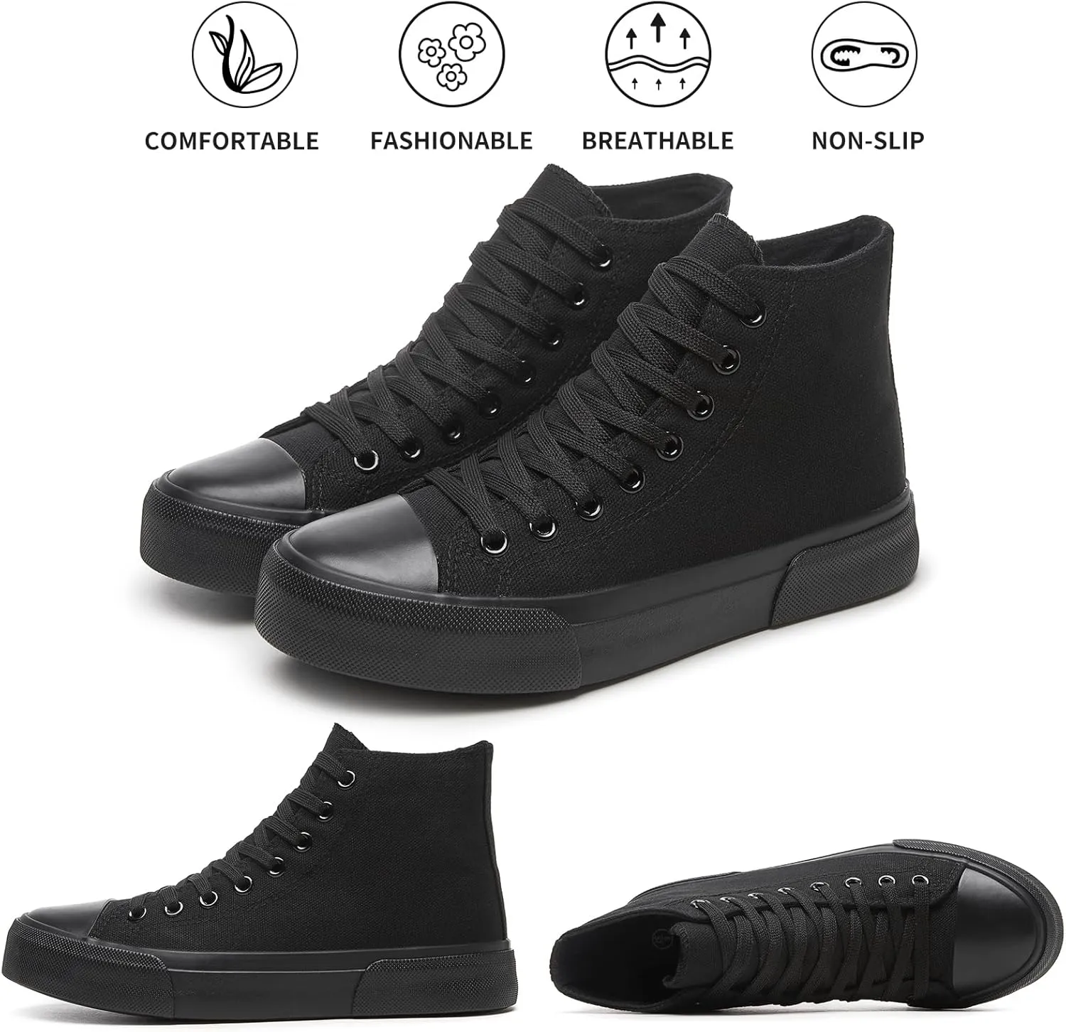 hash bubbie Unisex Fashion High top Sneakers Womens Classic High Tops Canvas Shoes Casual Tennis Shoes for Men