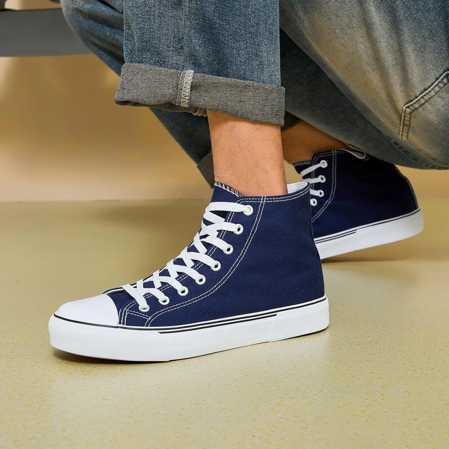 hash bubbie Unisex Fashion High top Sneakers Womens Classic High Tops Canvas Shoes Casual Tennis Shoes for Men