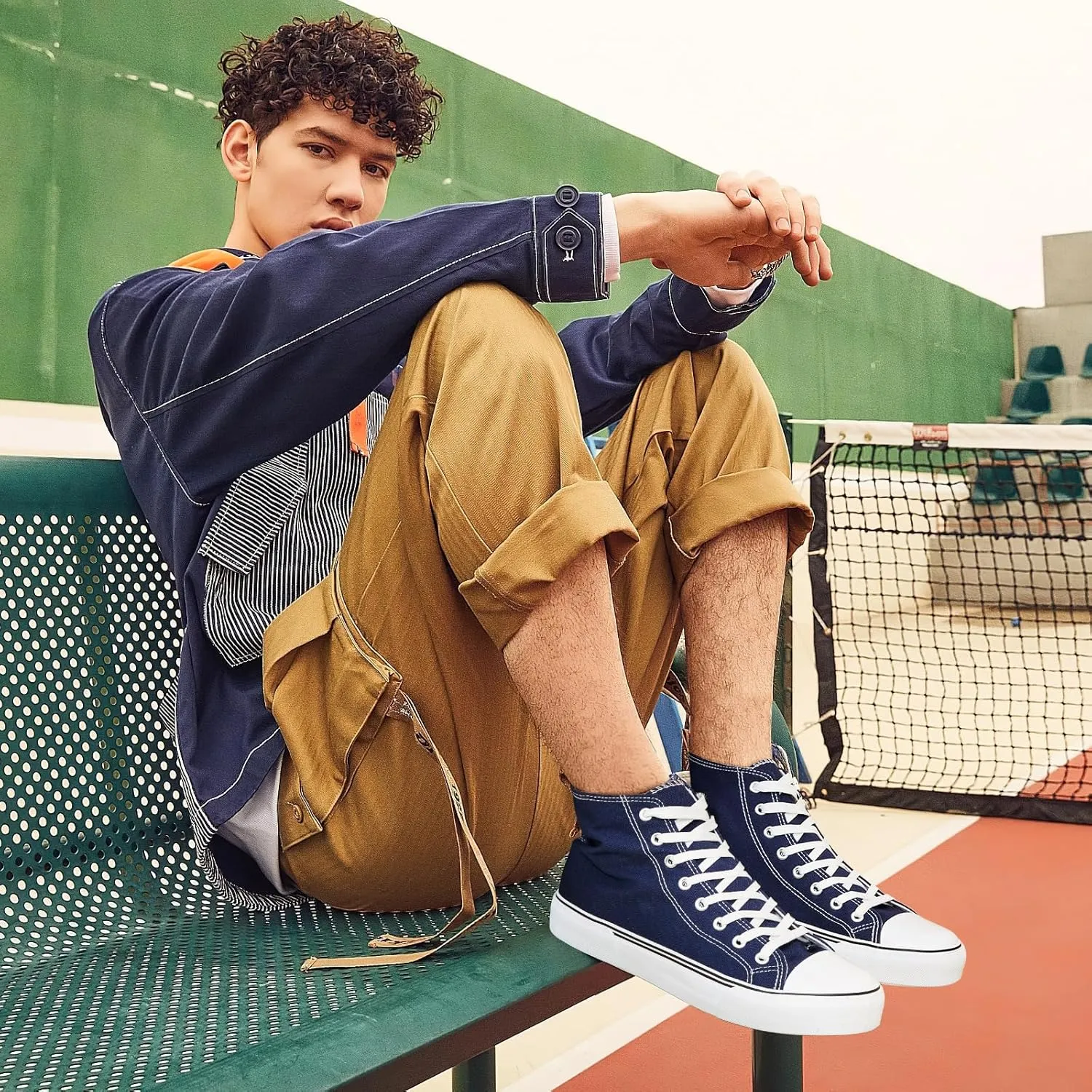 hash bubbie Unisex Fashion High top Sneakers Womens Classic High Tops Canvas Shoes Casual Tennis Shoes for Men