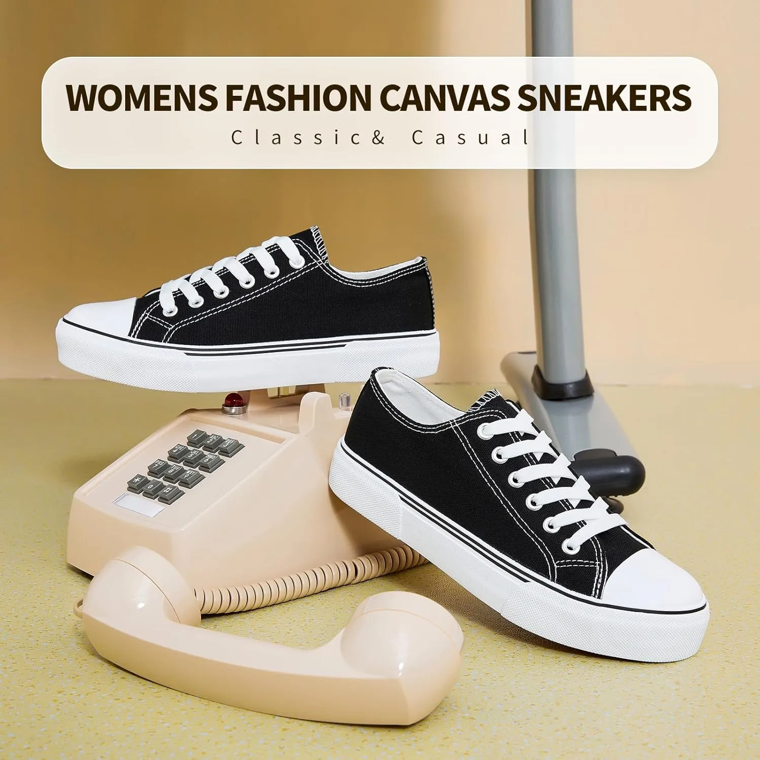 hash bubbie White Sneakers for Women Low Top Canvas Shoes Womens Canvas Sneakers Women's Fashion Sneakers Slip on Casual Tennis Shoes