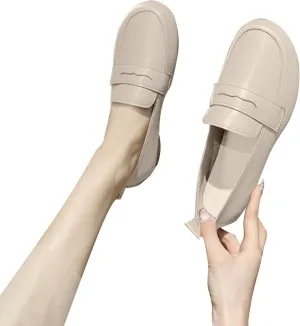Hbeylia Dress Oxfords For Women Lady Girls Fashion Leather Slip On Mary Jane Ballet Flats Retro Walking Shoes Soft Comfort Low Heels Slip-On Loafers Dress Oxfords For Work Nurse