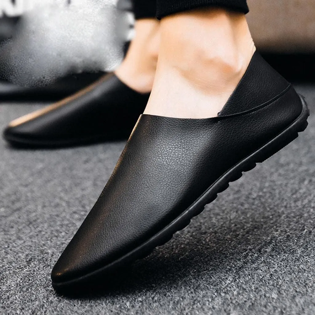 Hbeylia Men's Slip On Loafers Dress Oxfords Fashion Casual Soft Pu Leather Pointed Toe Formal Shoes Business Wedding Flats Boat Shoes Lazy Slip-On Flats Driving Walking Sneakers Shoes For Men