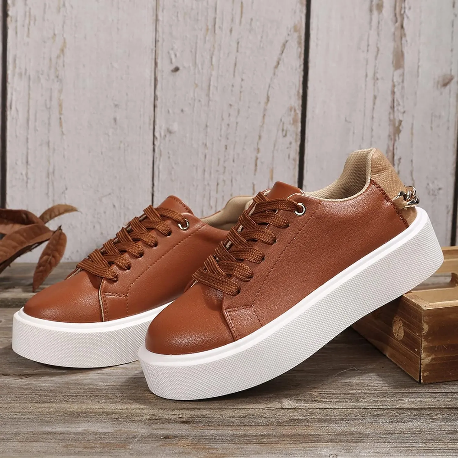Hbeylia Women's Low-Top Sneakers Fashion Casual Platform Wedge Chunky Bottom Patchwork Lace Up Canvas Sneakers Comfortable Flats Breathable Wedge Sneakers Women Low Slip on Shoes