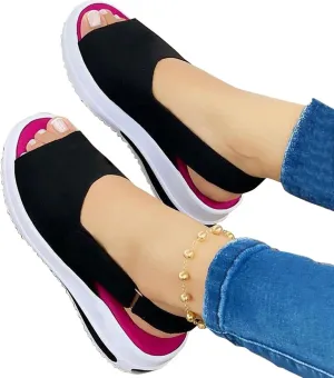 Hbeylia Women's Slip On Loafers Leather Wedge Low Heels Buckle Strap Mule Walking Shoes Sandals Oxfords Soft Comfortable Anti Slip Flats Shoes for Women Ladies
