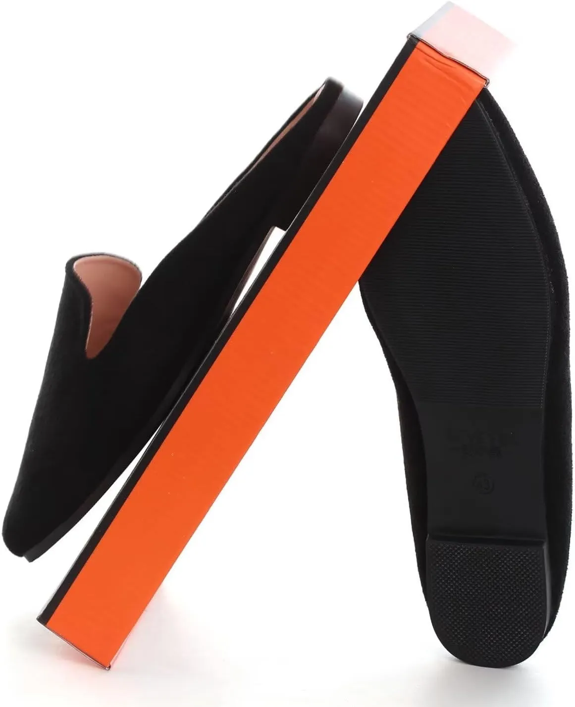 Hee grand Mules for Women Flats Square Toe Slip on Flat Slides Comfortable Suede Women Slippers Backless Loafer Shoes