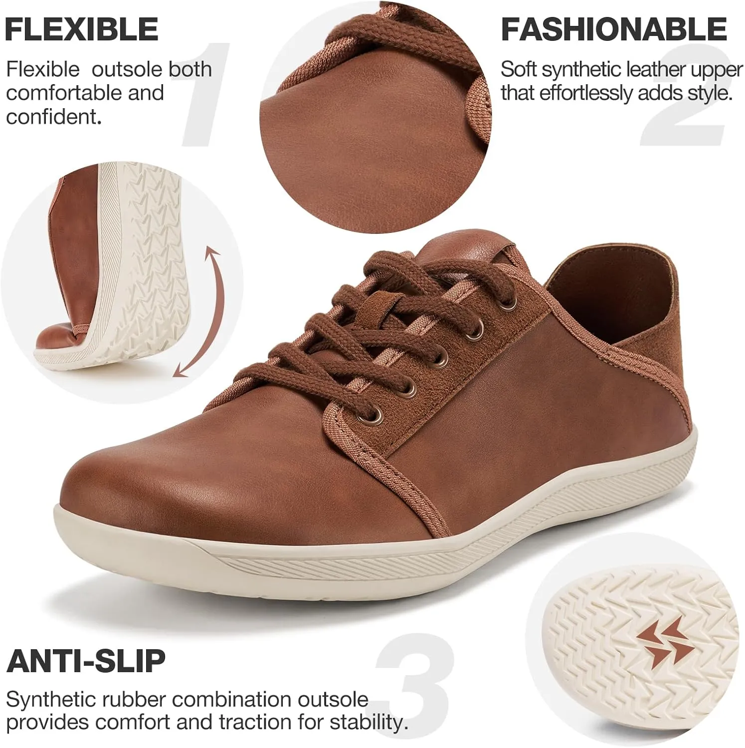 HEEZ Mens Wide Toe Barefoot Shoes 2 in 1 Slip on Mules and Breathable Sneakers for Men Lace Up Comfortable Walking Shoes