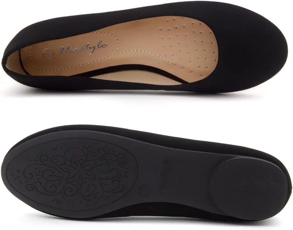 Herstyle Ever Memory Women's Ballet Flats Dressy Flat Shoes Almond Toe Ballerina Comfortable Slip-On Casual Flats for Daily Wear Work Office and Party