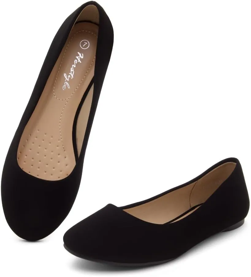 Herstyle Ever Memory Women's Ballet Flats Dressy Flat Shoes Almond Toe Ballerina Comfortable Slip-On Casual Flats for Daily Wear Work Office and Party