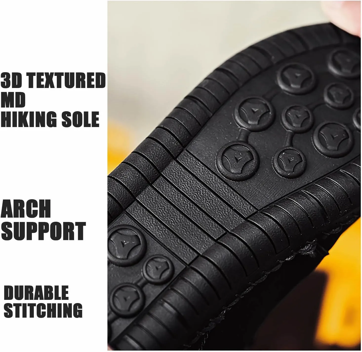 HESBITEUL Men's Leather Chukka Hiking Boots All Seasons for Camping & Driving Ankle Shoes