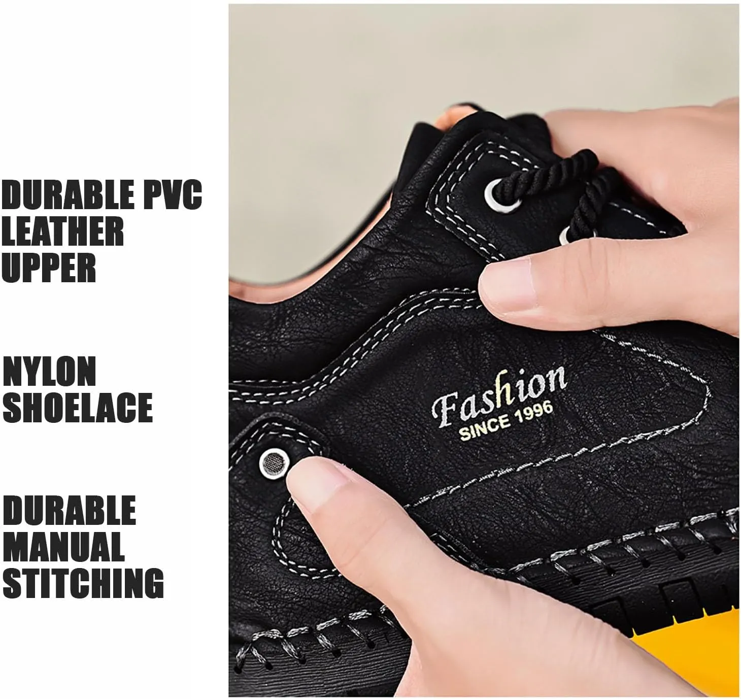 HESBITEUL Men's Leather Chukka Hiking Boots All Seasons for Camping & Driving Ankle Shoes