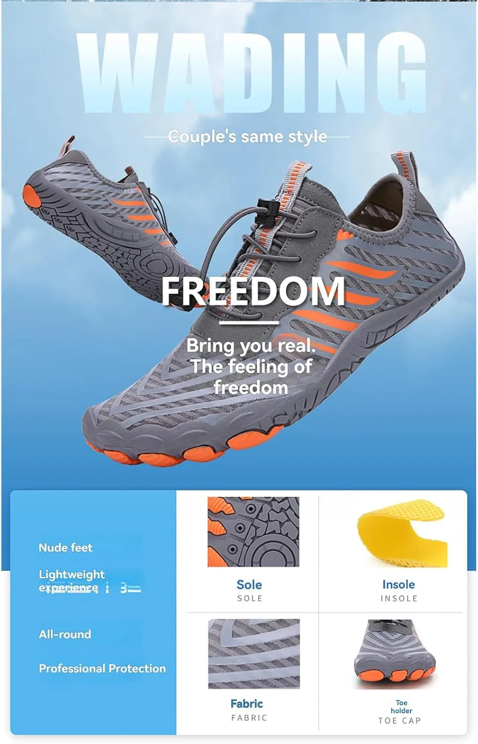 Hike Barefoot Shoes for Women Men Breathable & Non-Slip Athletic Footwear Wide Toe Water Shoes Pro Footwear Barefoot Shoe Hiking Walking Barefoot Sneakers Unisex