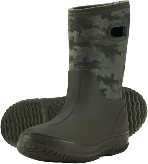 HISEA Kids Rain Boots for Boys Girls, Waterproof Insulated Rubber Neoprene Boots, Seamless Outdoor Boots with Handles Rainboot All Weather Mud Boots for Rain, Snow, Winter and Muck (Little Kid/Big Kid)