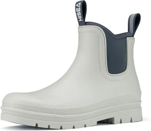 HISEA Women's Chelsea Rubber Rain Boots Ankle Rain Boots Waterproof Women Neoprene Short Garden Boots