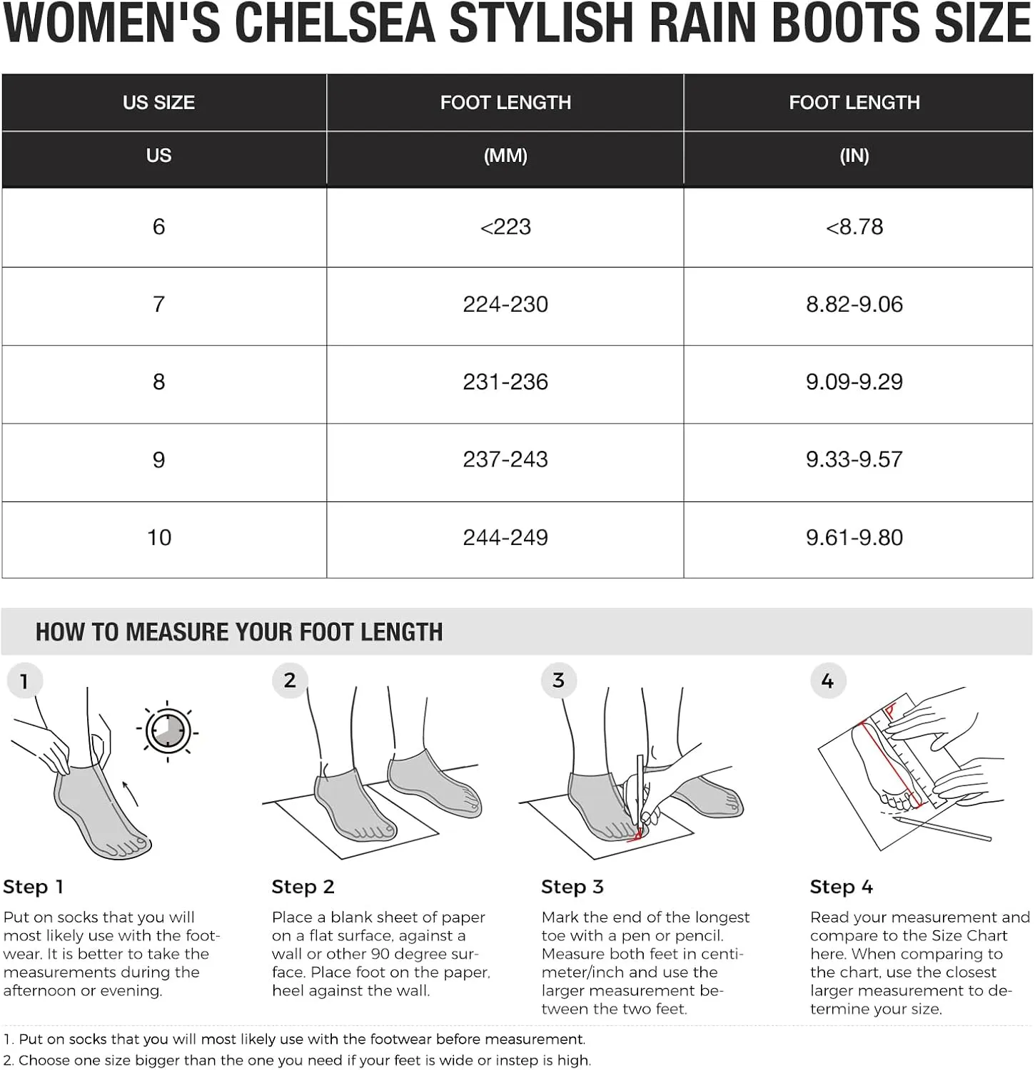 HISEA Women's Chelsea Rubber Rain Boots Ankle Rain Boots Waterproof Women Neoprene Short Garden Boots
