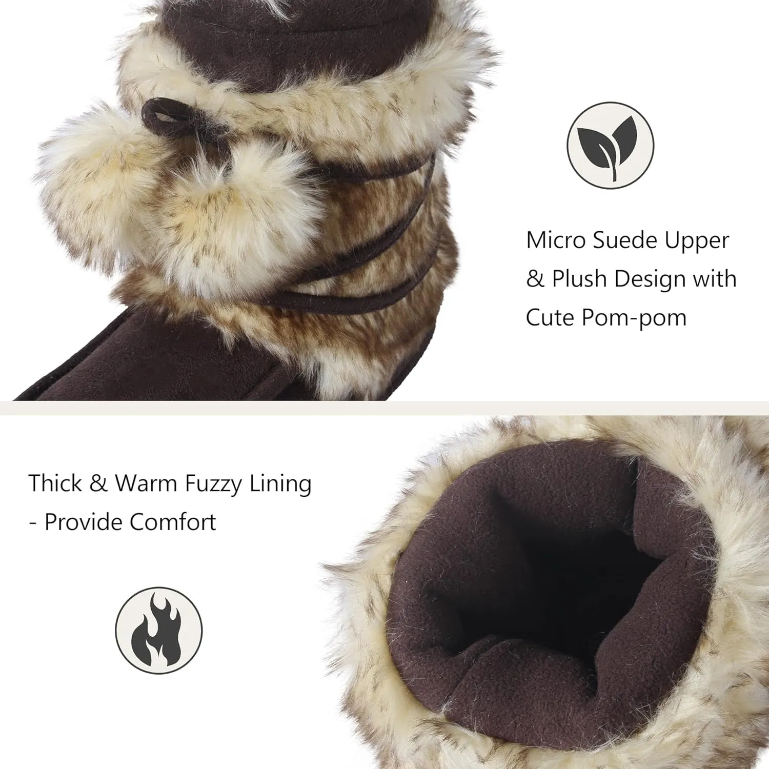 Home Slipper Women's Soft Fleece Plush Warm Indoor House Slipper Boots Shoes