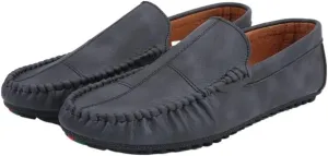 HOOENG Men's Loafers Moccasins Shoes Solid Color Patchwork PU Leather Flat Heel Anti-Slip Comfortable Outdoor Slip-ons (Color : Black, Size : 7)