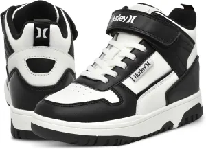 Hurley Kids' Carson High-Top Sneakers with Adjustable Strap, High Top Shoes for Kids, Sturdy Padded High Cut Sneakers for Boys and Girls, Fashionable Basketball Shoes for Kids