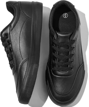 HYPOCRUTE White Leather Sneakers for Women Tennis Shoes Womens Fashion Sneakers Low Top Casual Shoes for Walking