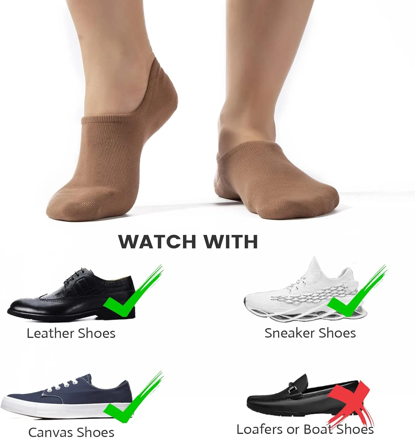 IDEGG No Show Socks Men Low Cut Ankle Short Socks for Men Casual Athletic Socks with Non Slip Grip