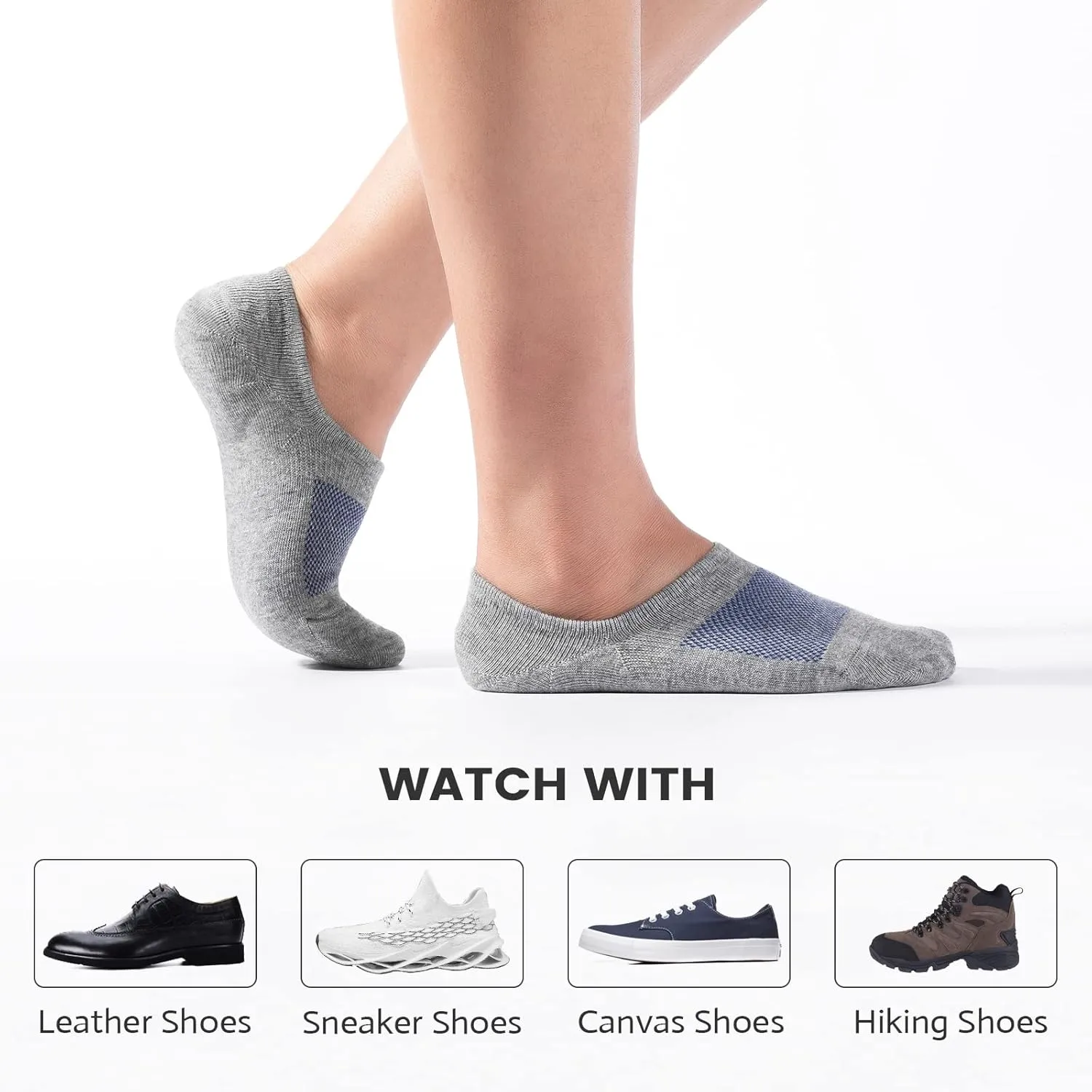 IDEGG No Show Socks Men Low Cut Ankle Short Socks for Men Casual Athletic Socks with Non Slip Grip