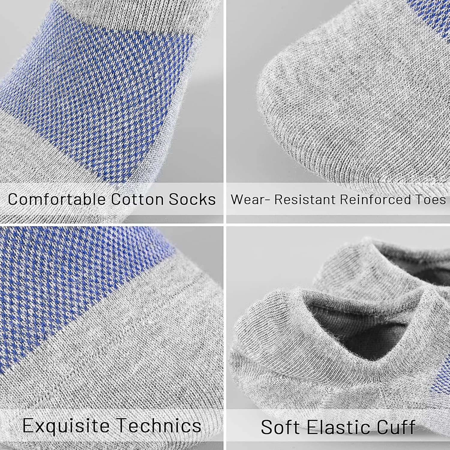 IDEGG No Show Socks Men Low Cut Ankle Short Socks for Men Casual Athletic Socks with Non Slip Grip