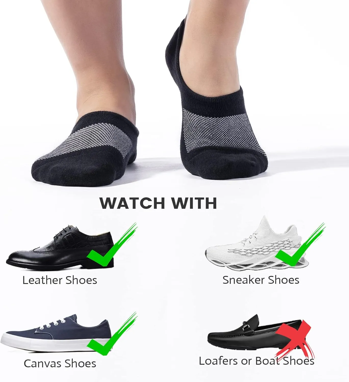 IDEGG No Show Socks Men Low Cut Ankle Short Socks for Men Casual Athletic Socks with Non Slip Grip