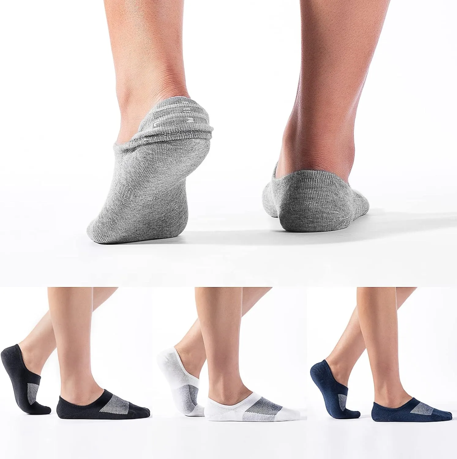 IDEGG No Show Socks Men Low Cut Ankle Short Socks for Men Casual Athletic Socks with Non Slip Grip