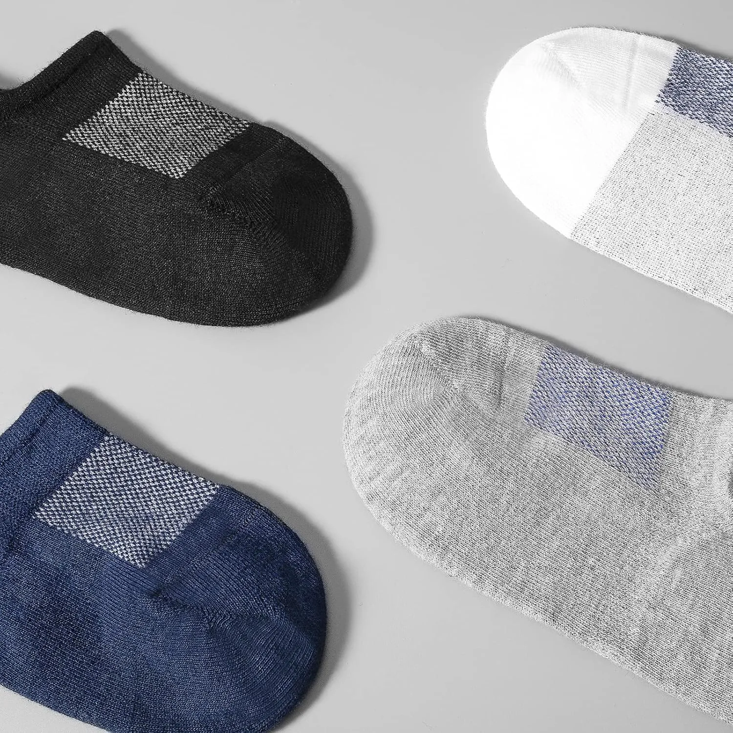 IDEGG No Show Socks Men Low Cut Ankle Short Socks for Men Casual Athletic Socks with Non Slip Grip