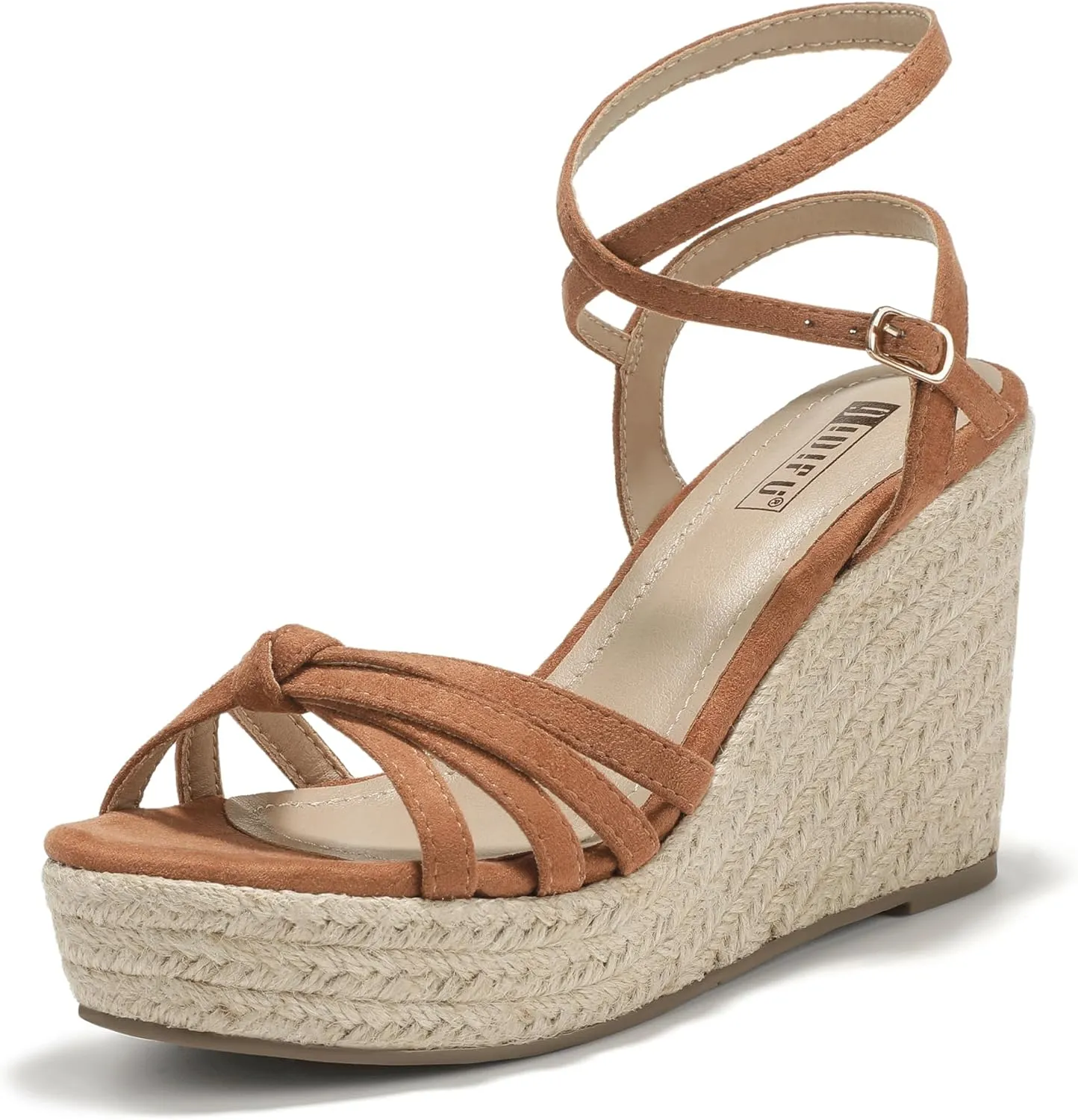 IDIFU IN4 Wedge Sandals for Women Espadrilles Ankle Strap Platform Wedges Heels for Women Wedding Bridal Ladies Wedge Sandals Comfortable Summer Dressy Sexy Strappy Wedge Shoes