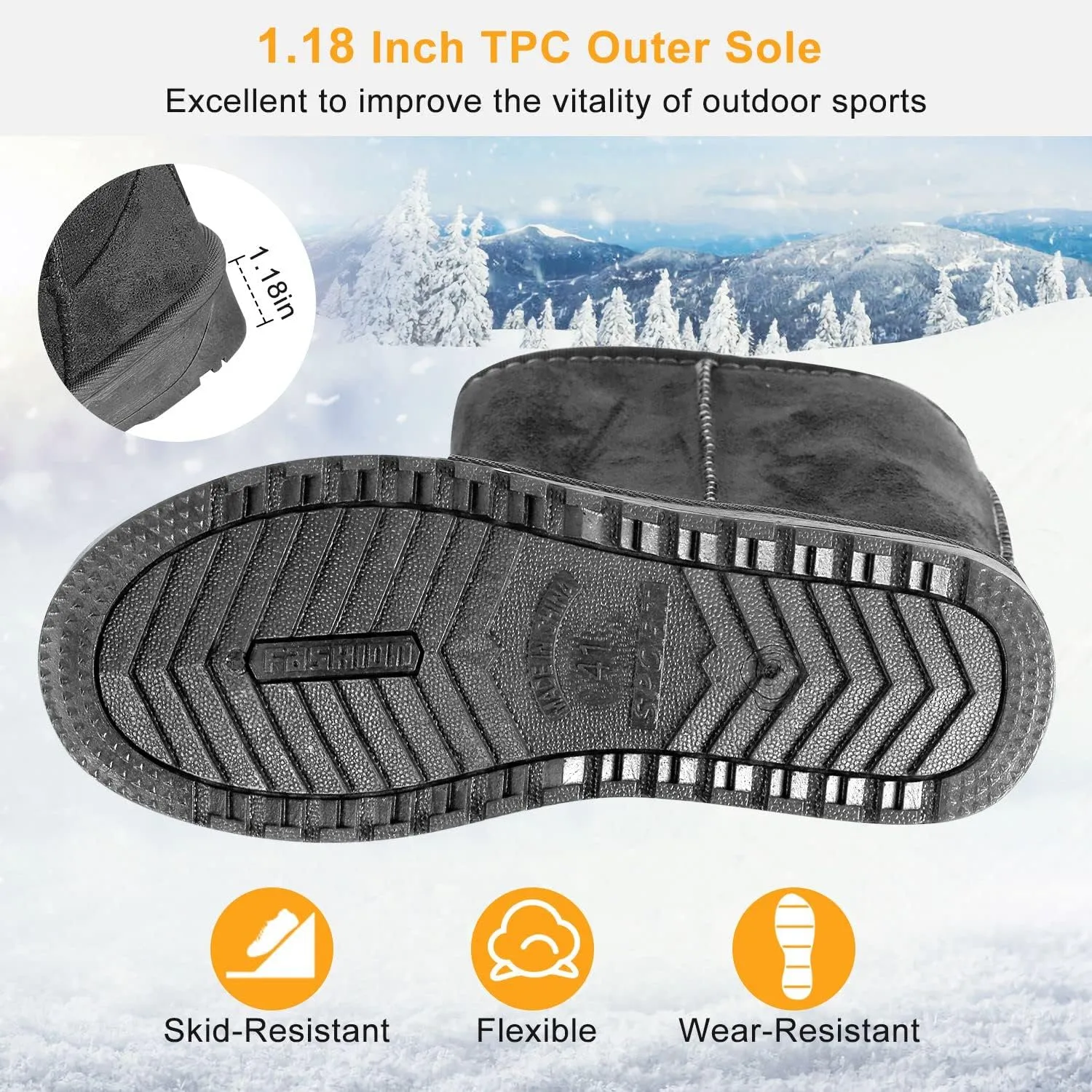 iMounTEK Snow Boots for Women Winter Snow Boots for Ladies Upgrade Warm Comfortable Waterproof Faux Suede Mid-Calf Boots Fur Warm Lining Shoes For Outside