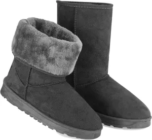 iMounTEK Snow Boots for Women Winter Snow Boots for Ladies Upgrade Warm Comfortable Waterproof Faux Suede Mid-Calf Boots Fur Warm Lining Shoes For Outside