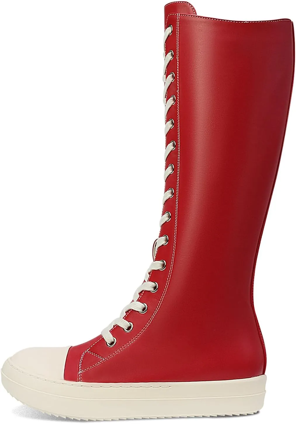 IMPREMEY Womens Knee-High School Bicycling Boots Thick Laces Comfort Platform Walking Boots with Zipper Campus Campaigns Boots