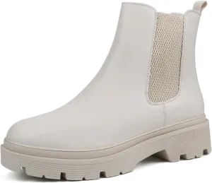JABASIC Women Chelsea Boots Low Heel Elastic Ankle Boots (10,Army Green)