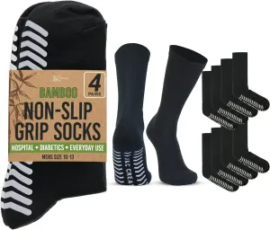 J&C Creations Premium Quality Grip Socks Men Size 10-13 - Hospital Socks For Men With Grips - 80% Viscose Bamboo