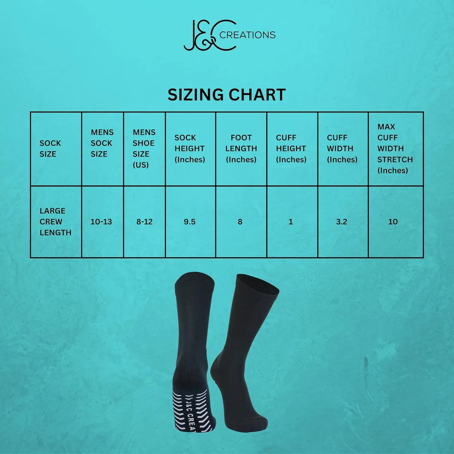 J&C Creations Premium Quality Grip Socks Men Size 10-13 - Hospital Socks For Men With Grips - 80% Viscose Bamboo
