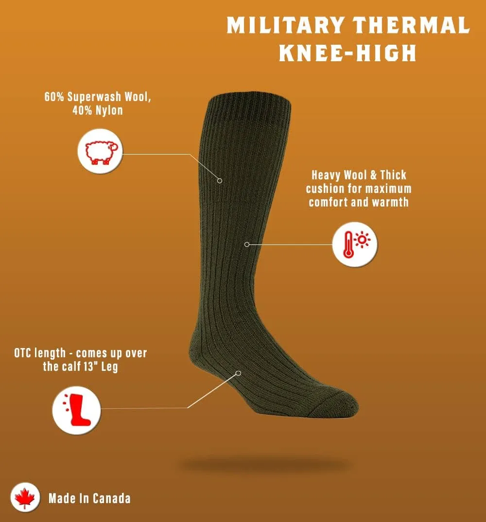 J.B. Field's Military Heavy Wool Thermal Boot/Work Socks (2 Pairs)