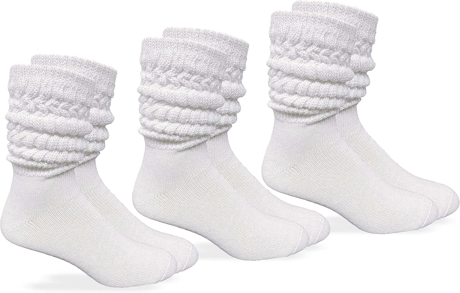 Jefferies Socks Mens Slouch Thick Heavy Cotton Knit Socks 3 Pair Pack