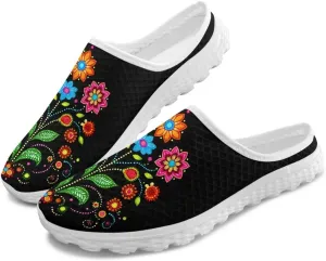 Jeiento Womens Slip On Walking Shoes Breathable Flat Mules Shoe with Arch Support Lightweight Comfort Open Back Casual Sneakers