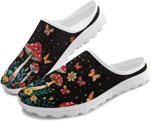 Jeiento Womens Slip On Walking Shoes Breathable Flat Mules Shoe with Arch Support Lightweight Comfort Open Back Casual Sneakers