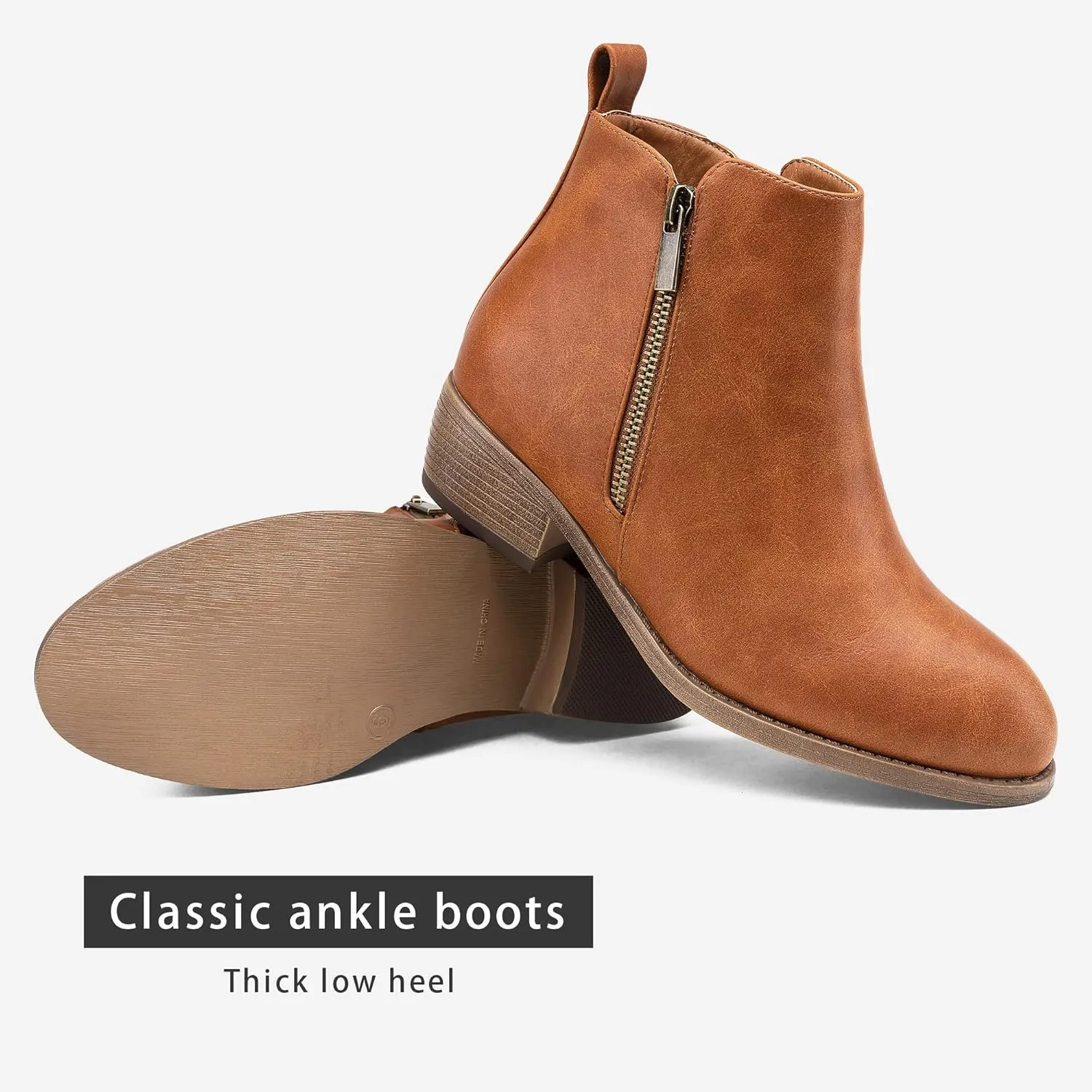 Jeossy Women's Ankle Boots, Classic Low Heeled Short Booties, Casual Comfortable Boots