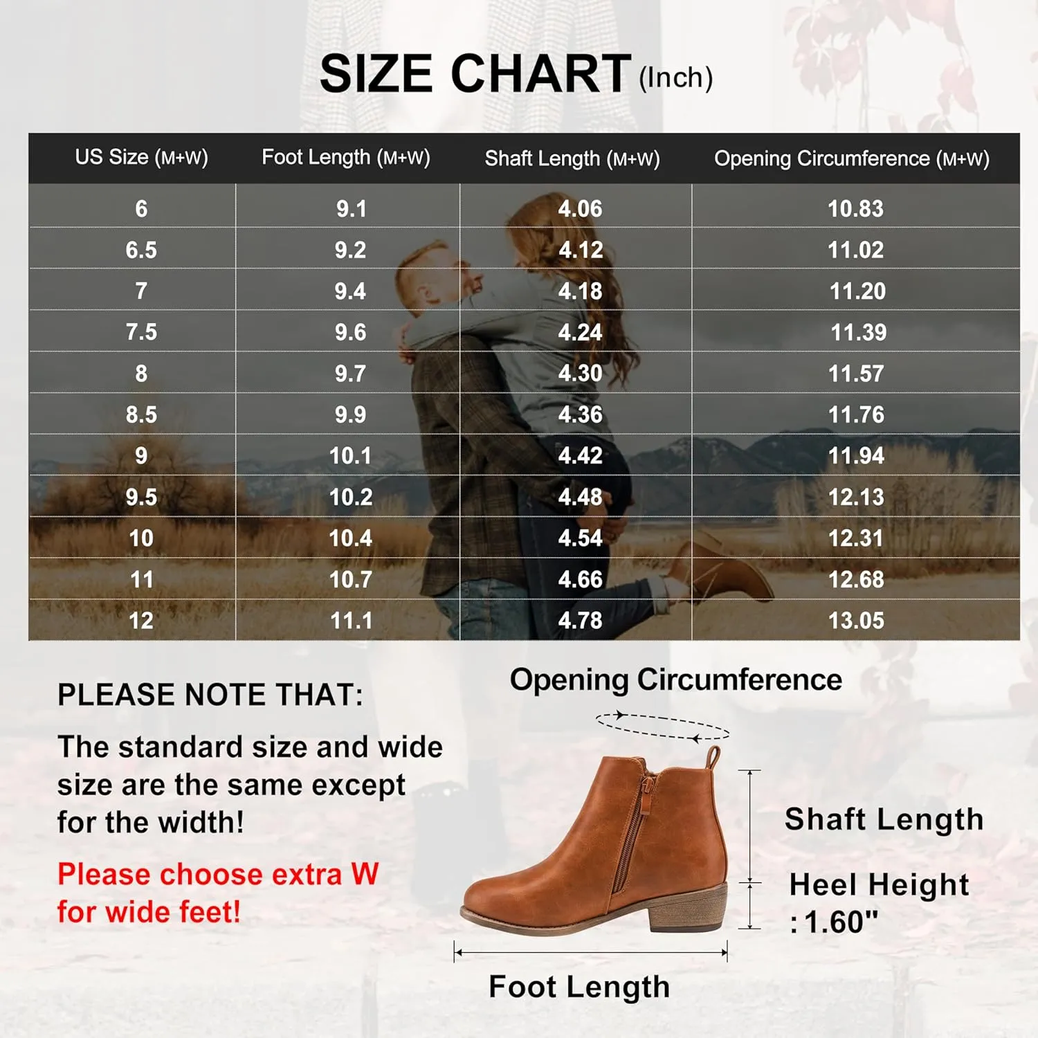 Jeossy Women's Ankle Boots, Classic Low Heeled Short Booties, Casual Comfortable Boots